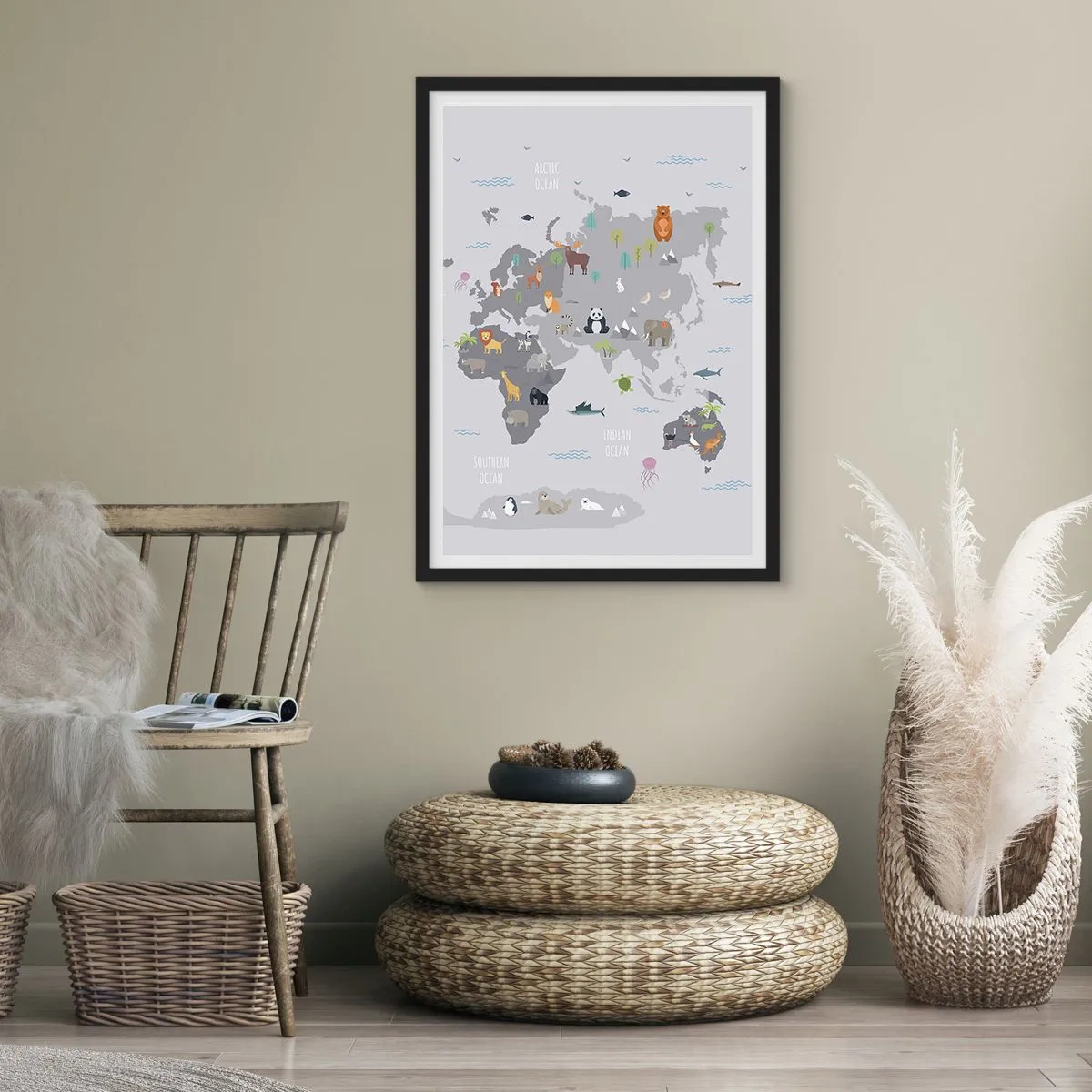 Poster in een zwarte lijst - Vertel me waar je vandaan komt ... - 40x50 cm