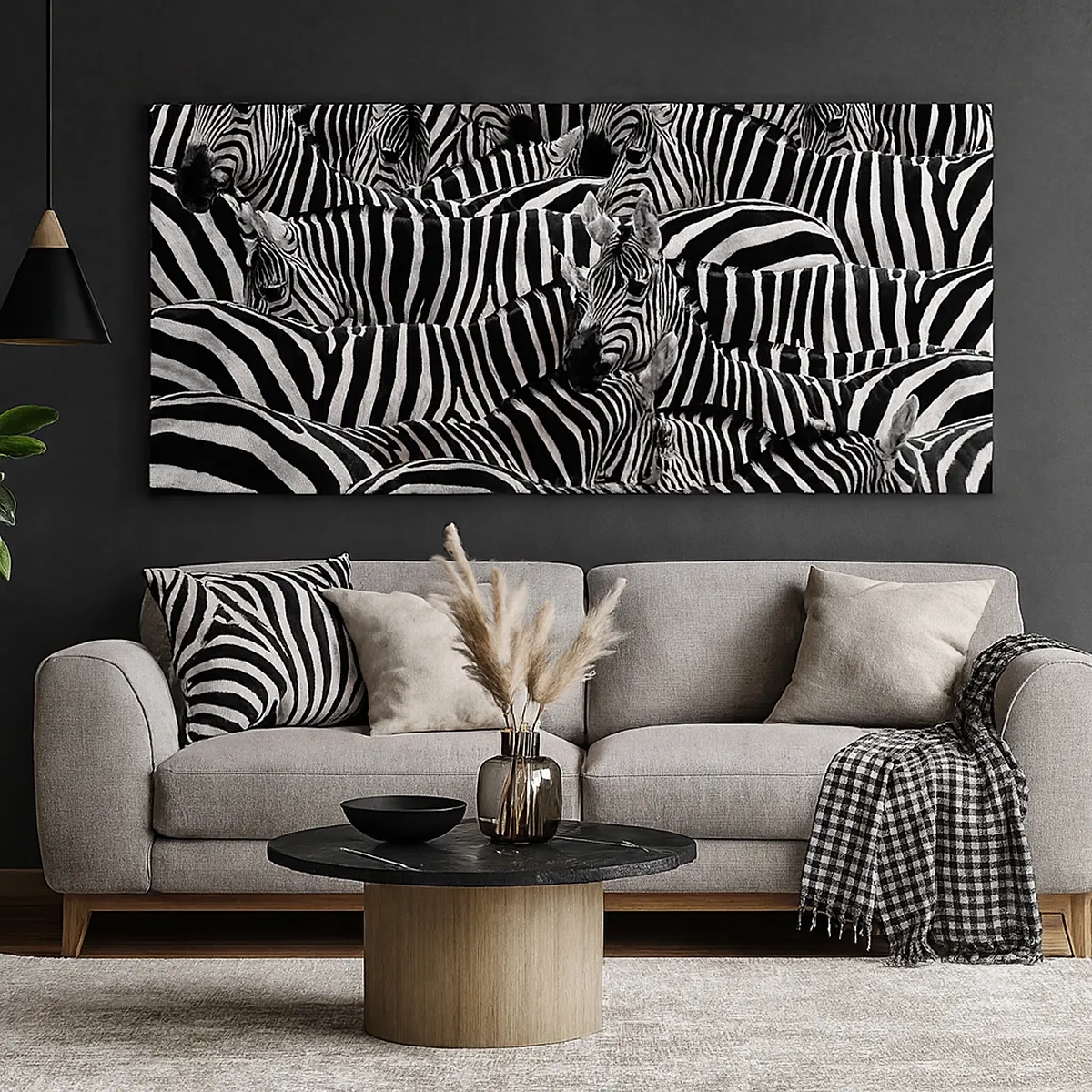 Schilderen op canvas - Groepsportret met strepen - 30x30 cm