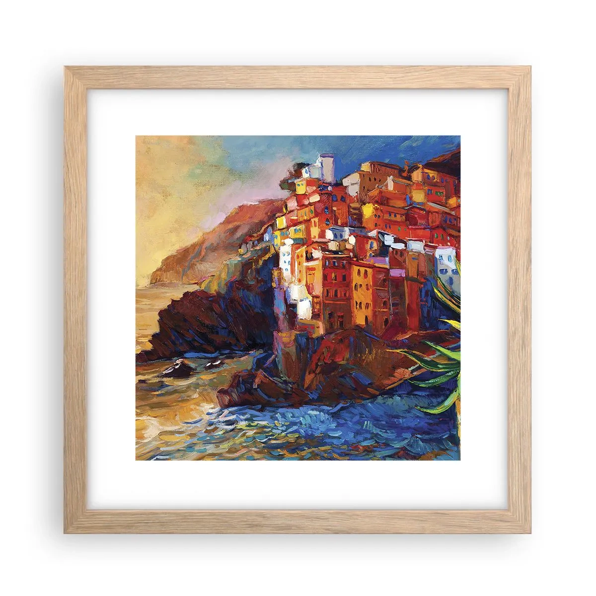 Een poster in een licht eiken lijst - Italiaanse sfeer - 30x30 cm
