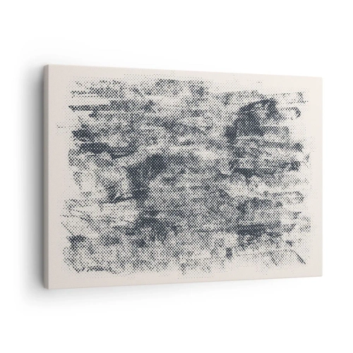 Schilderen op canvas - Abstracte mistige compositie in grijstinten - 70x50cm - Mistige compositie - Moderne wanddecoratie voor woonkamer en slaapkamer ARTTOR