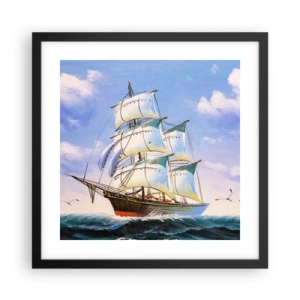 Poster in een zwarte lijst - Trots met de wind - 40x40 cm