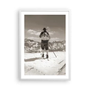 Poster in een witte lijst - En de bergen blijven onveranderd - 50x70 cm