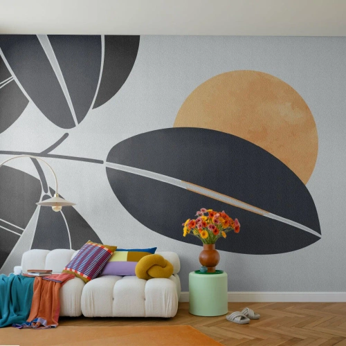 Fotobehang Premium Canvas - Hete zomerdag - Plantkunde, Bladeren, Minimalisme - 250x175 cm