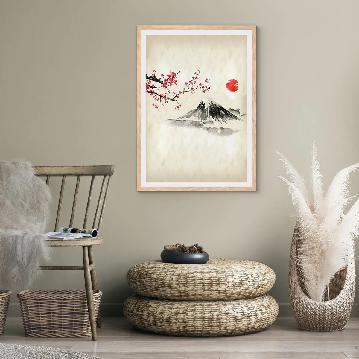 Een poster in een licht eiken lijst - Houd van Japan - 70x100 cm
