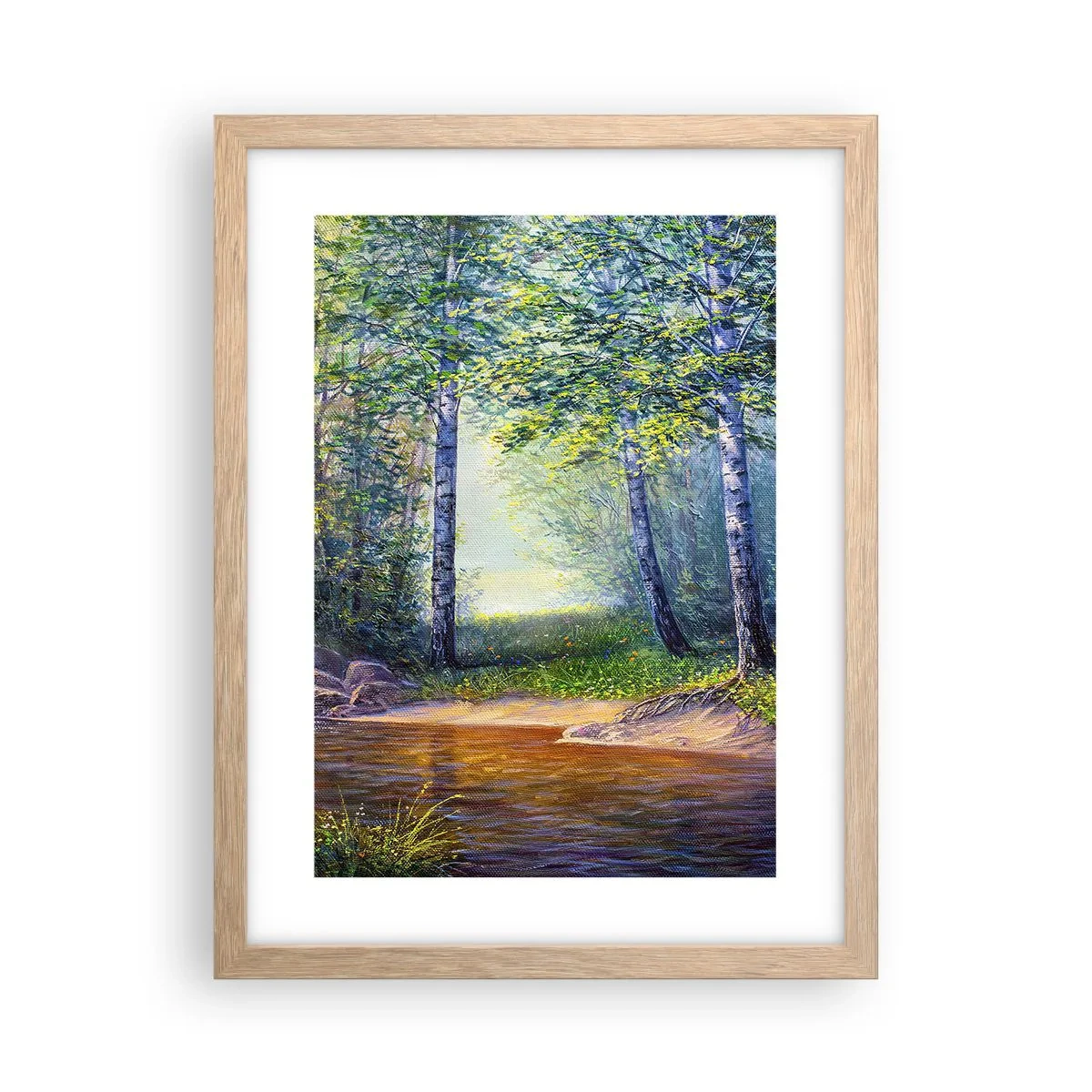 Een poster in een licht eiken lijst - Idyllisch landschap - 30x40 cm