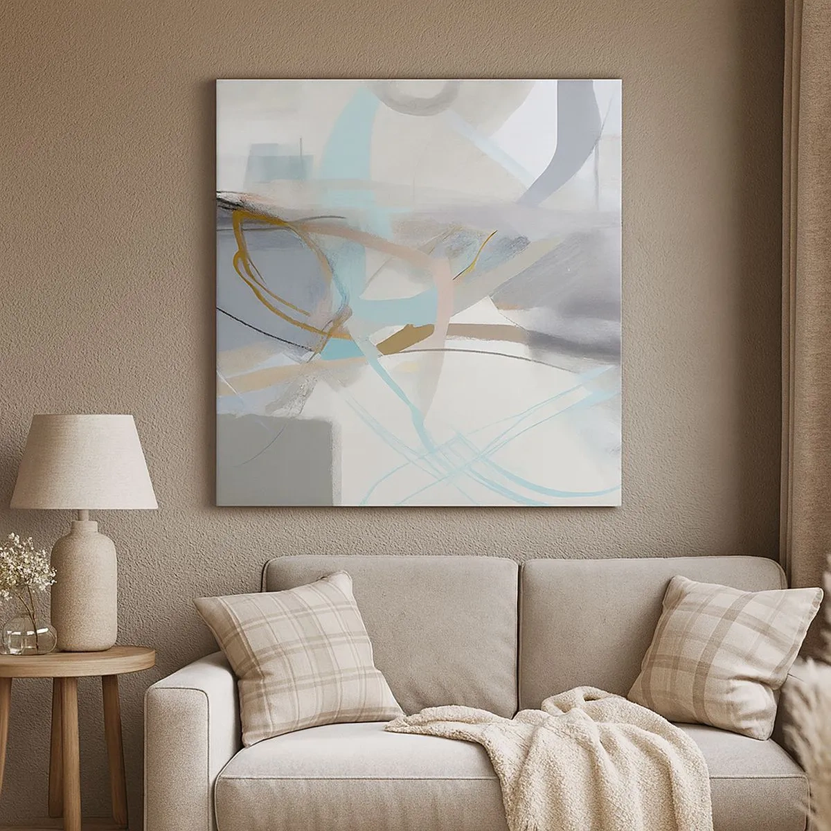 Schilderen op canvas - Mistige abstractie - 30x30 cm