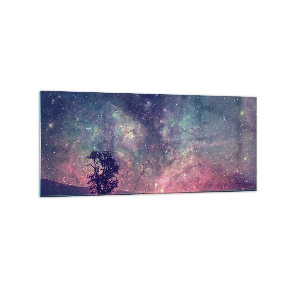 Schilderen op glas - Onder de magische hemel - 120x50 cm
