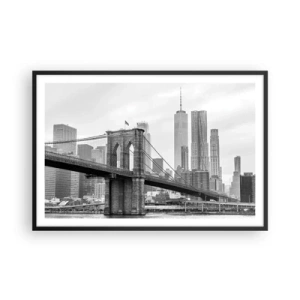 Poster in een zwarte lijst - New Yorkse sfeer - 91x61 cm