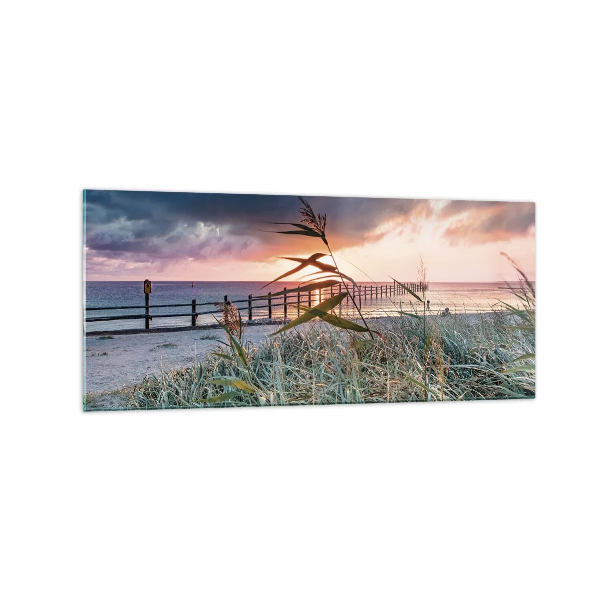 Schilderen op glas - Het gaat niet met de wind mee - 120x50 cm