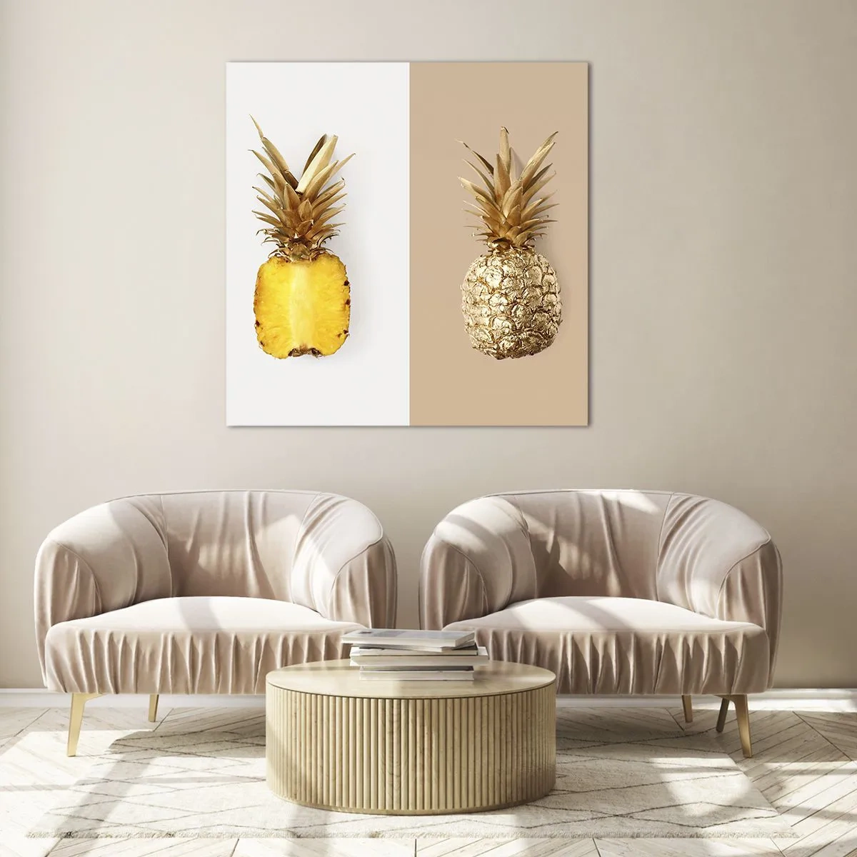 Schilderen op glas - Ananas voor ons - 70x70 cm