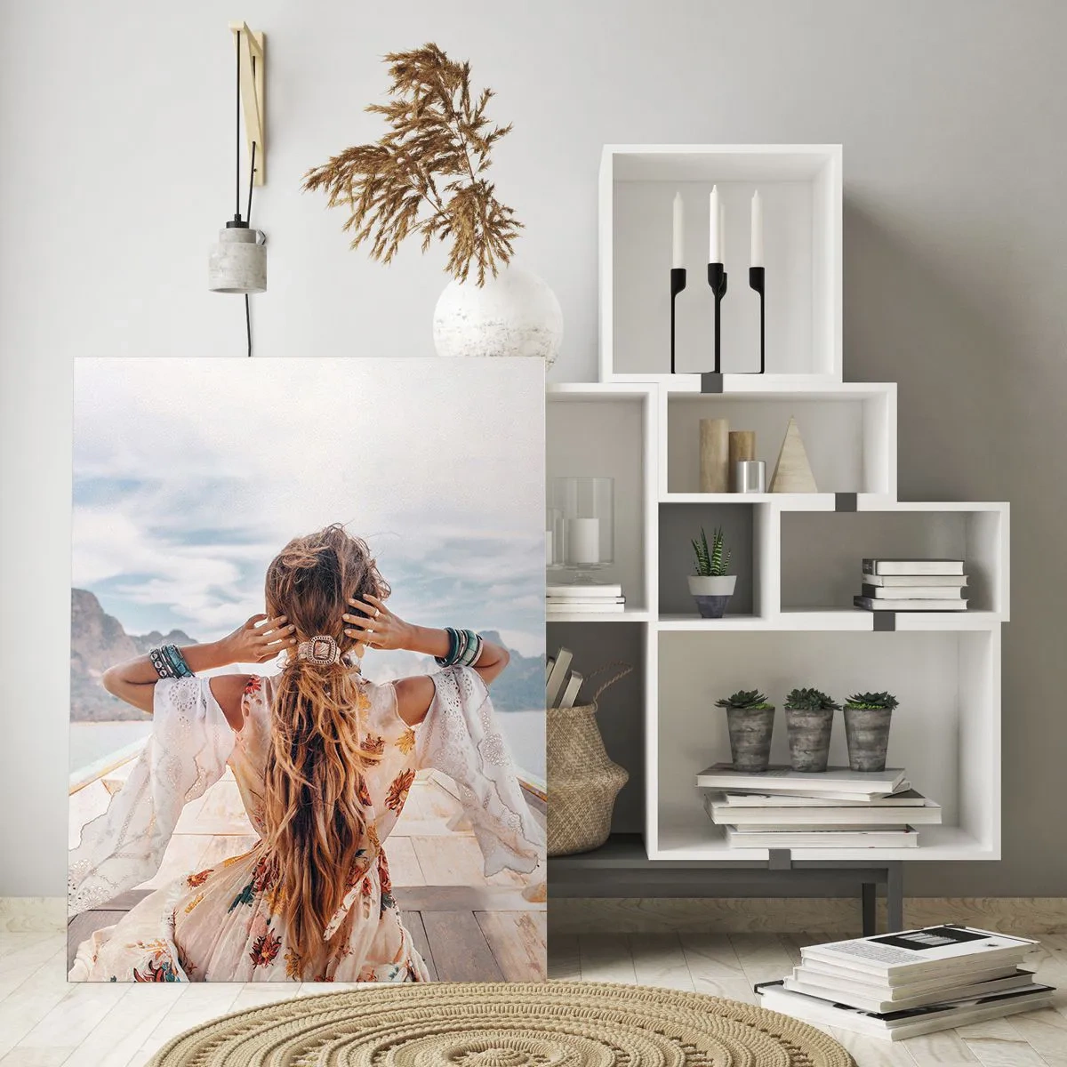 Schilderen op glas - Op weg naar geluk - 70x100 cm