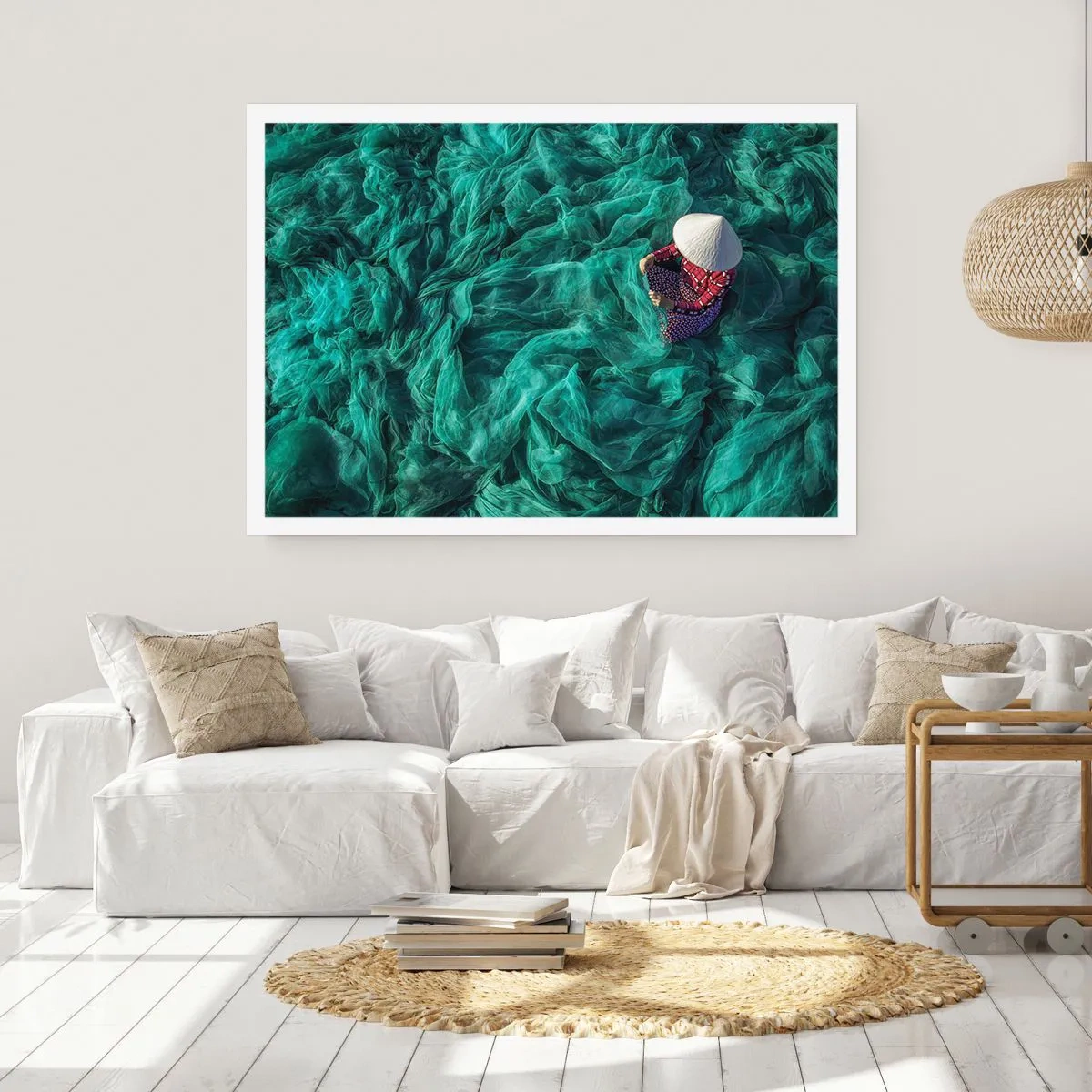 Poster - In een zee van netten - 91x61 cm