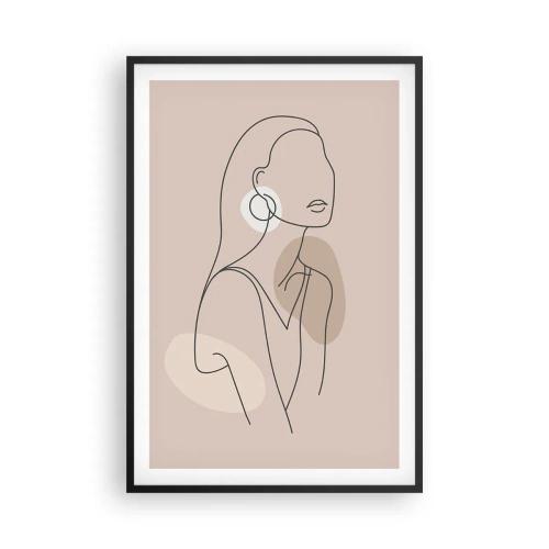 Poster in een zwarte lijst - meisjesachtig icoon - 61x91 cm