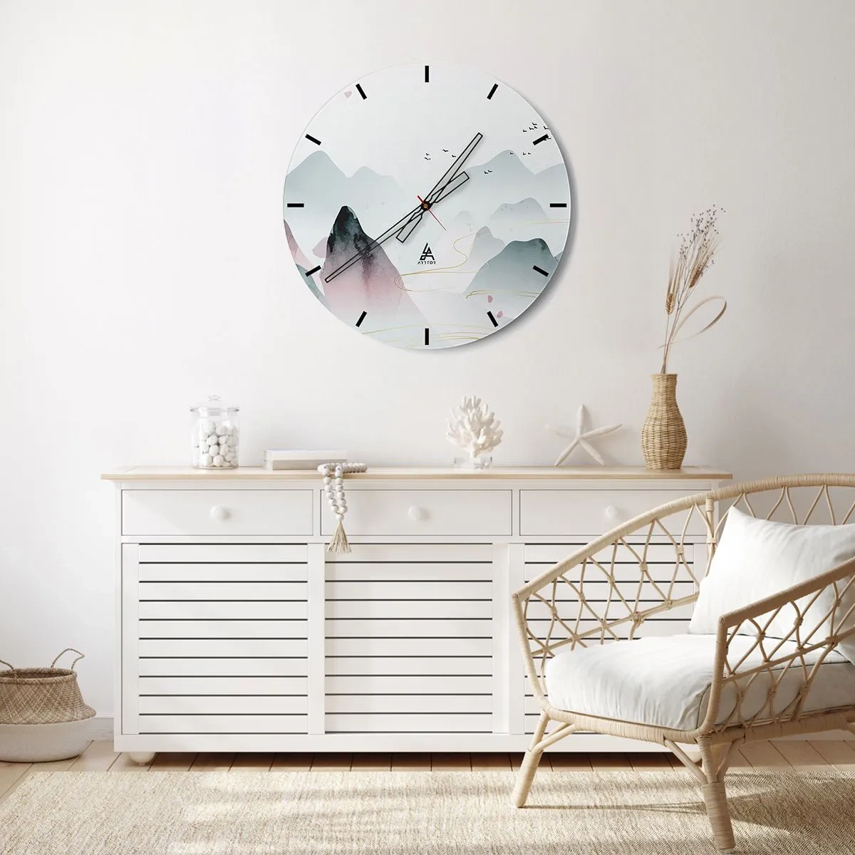 Wandklok - Klok - Over de toppen - 30x30 cm