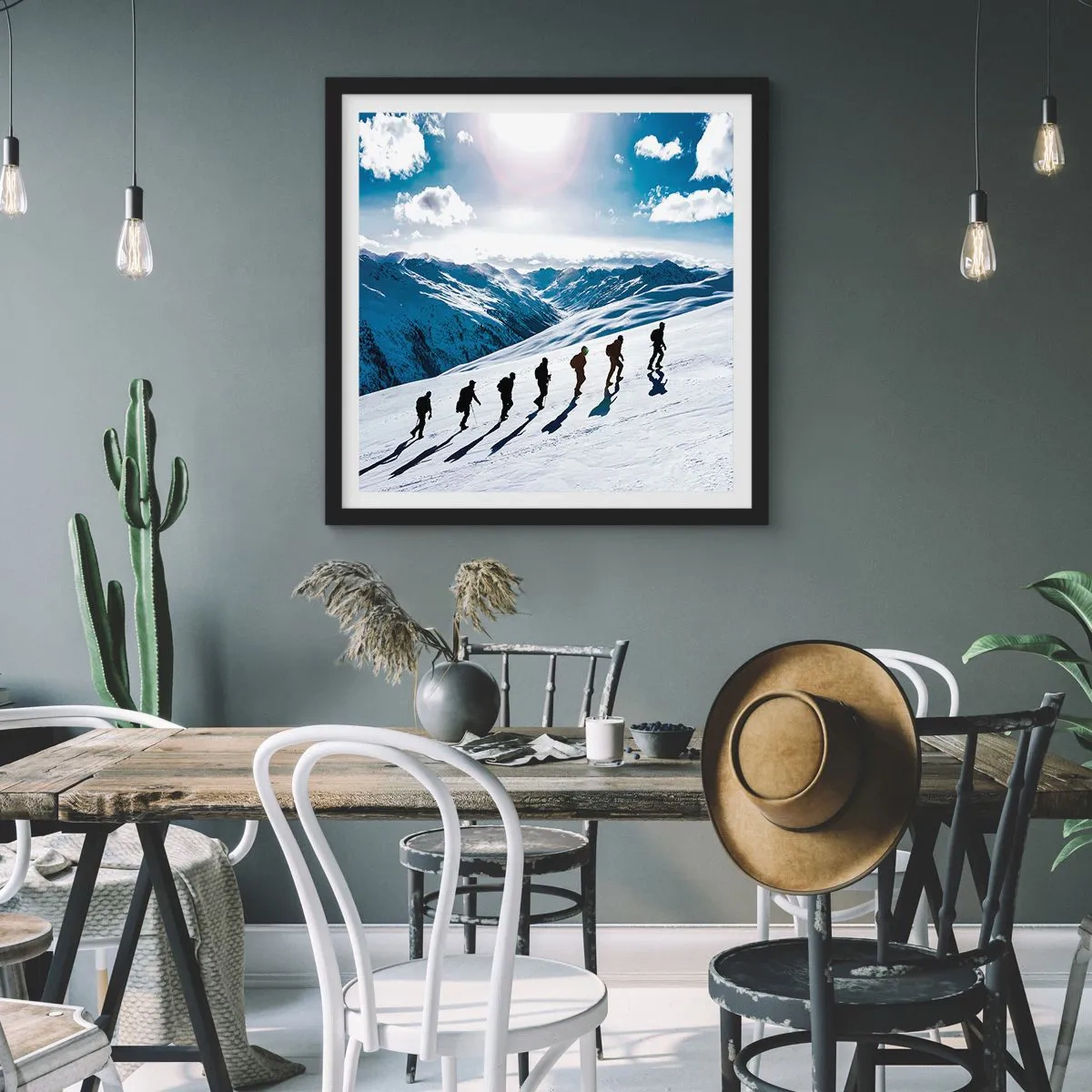 Poster in een zwarte lijst - Het team van de veroveraars - 60x60 cm