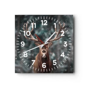 Wandklok - Klok - Gekroond tot koning van het bos - 30x30 cm