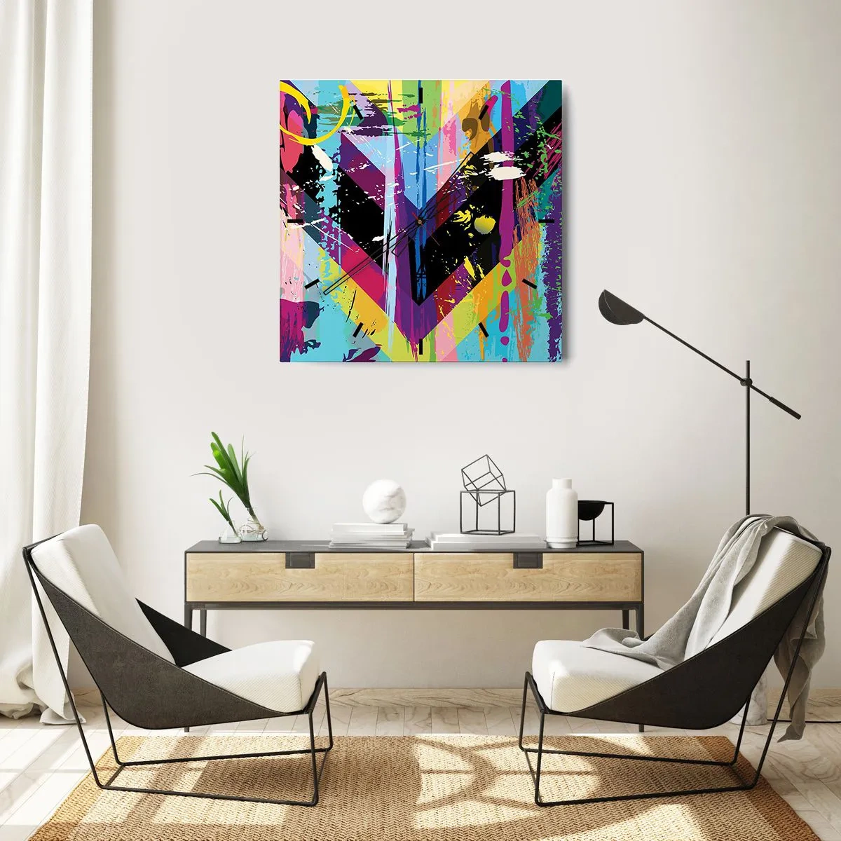 Wandklok - Klok - Van boven naar beneden - 30x30 cm