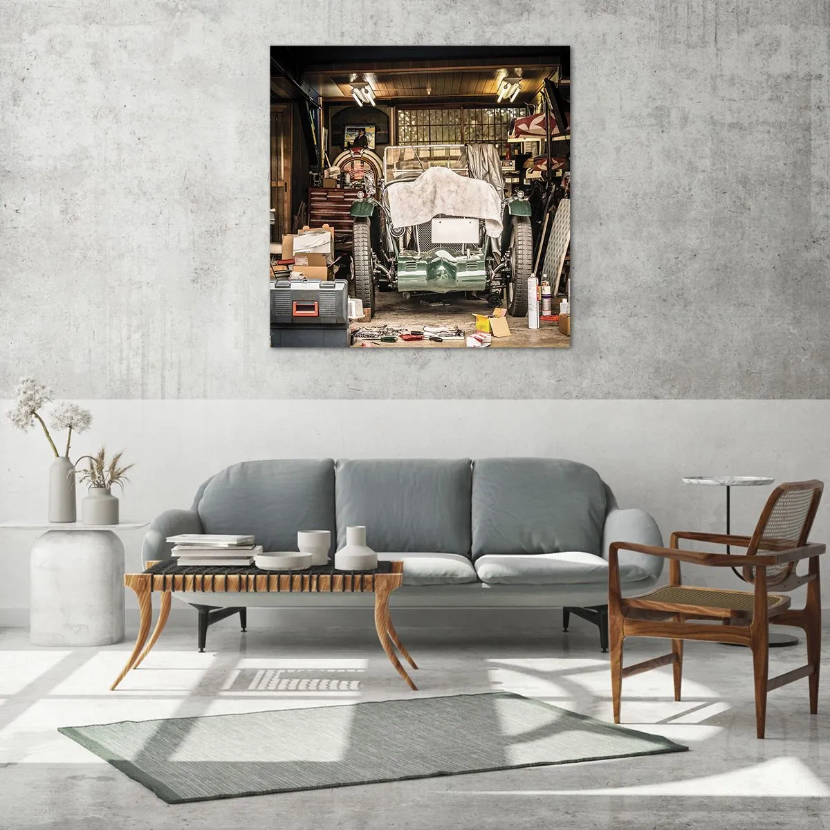 Schilderen op glas - Terug naar het verleden - 60x60 cm