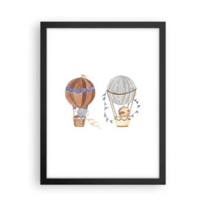 Poster in een zwarte lijst - Vrienden onderweg - 30x40 cm