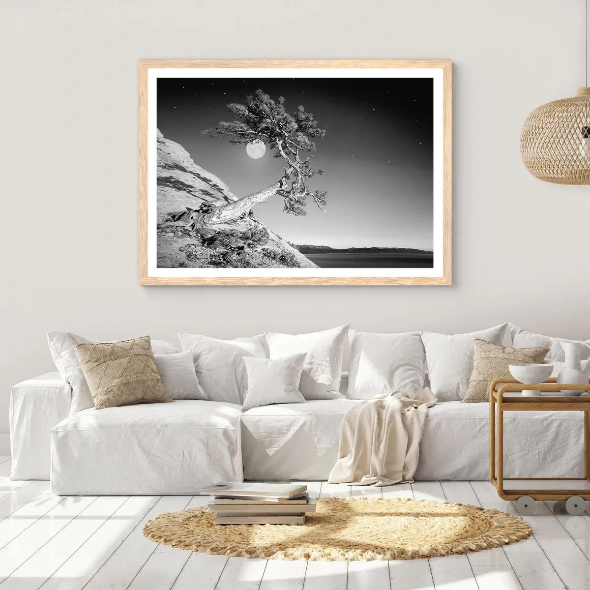 Een poster in een licht eiken lijst - Een zegevierende jager - 50x40 cm