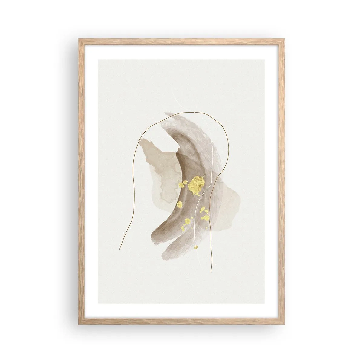 Een poster in een licht eiken lijst - Ontmoet in de ruimte - 50x70 cm