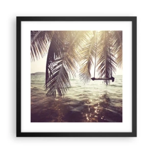 Poster in een zwarte lijst - Je kunt naar believen in de wolken slingeren - 40x40 cm