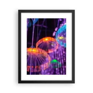 Poster in een zwarte lijst - Lichte fontein - 30x40 cm