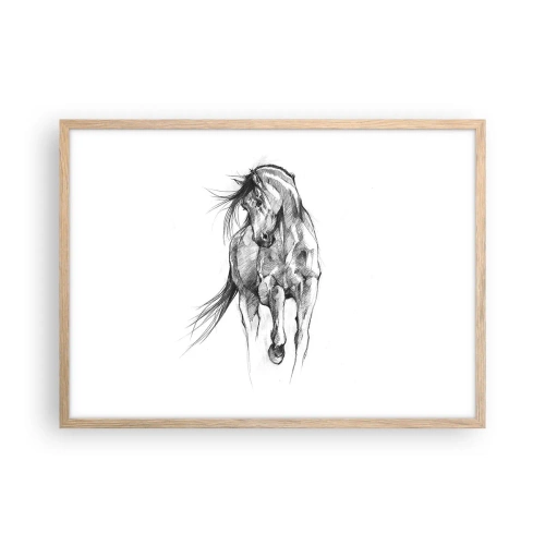 Een poster in een licht eiken lijst - In een sierlijke draf - 70x50 cm