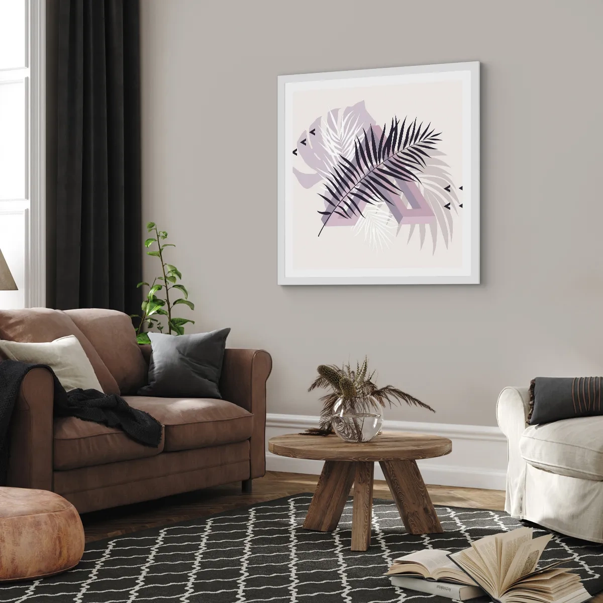 Poster in een witte lijst - De schaduw van de schaduw - 60x60 cm