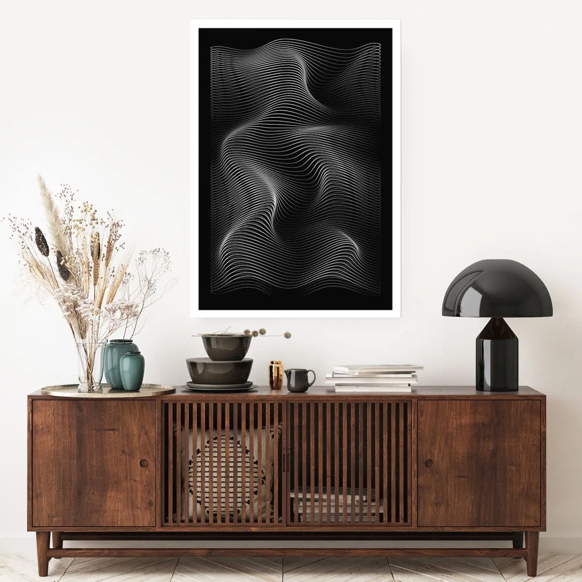 Poster - Dans van licht in de ruimte - 70x100 cm