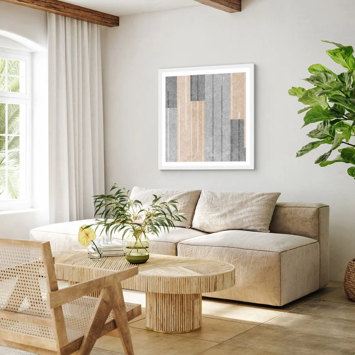 Poster in een witte lijst - Compositie: houd verticaal - 50x50 cm