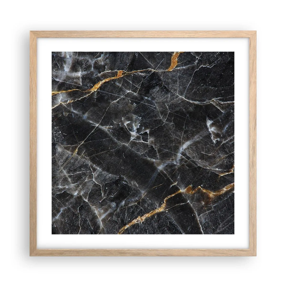 Een poster in een licht eiken lijst - Het innerlijke leven van de steen - 50x50 cm