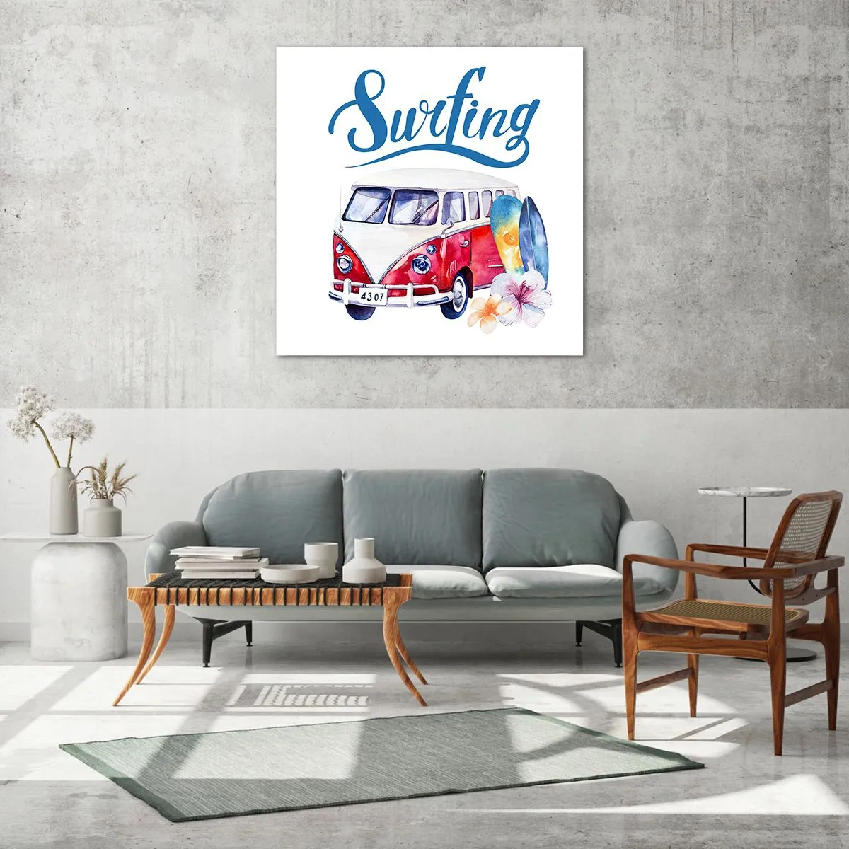 Schilderen op glas - Komkommer - een klassieker voor een surfer - 40x40 cm