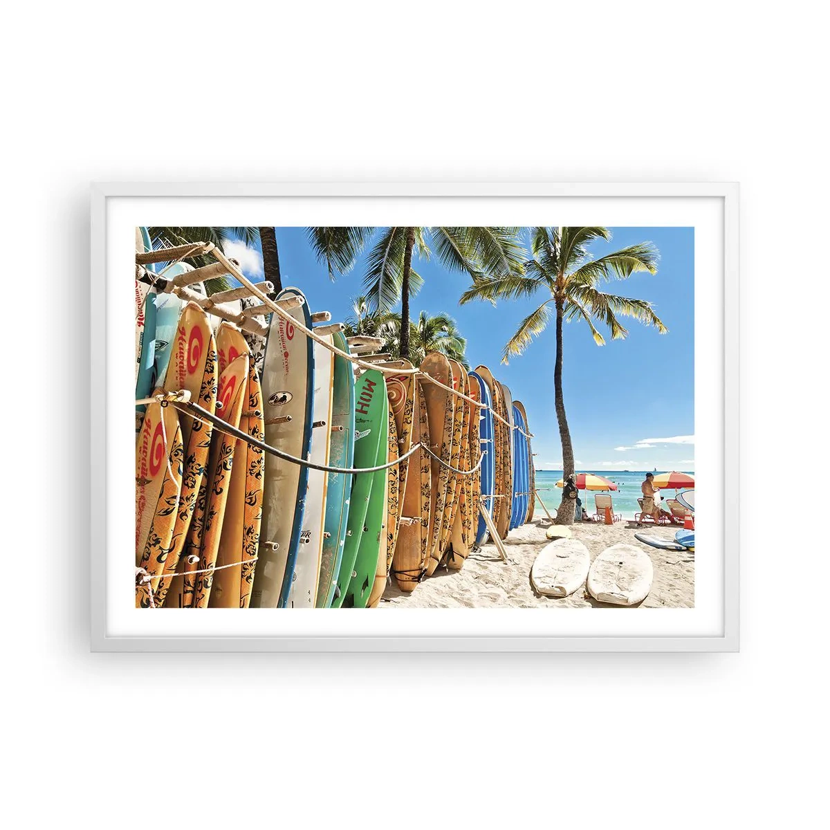 Poster in een witte lijst - Zonnig plezier - 70x50 cm