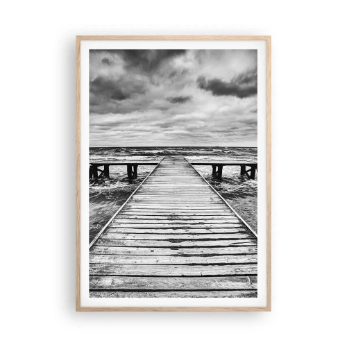 Een poster in een licht eiken lijst - Ik wacht tot de wind wegjaagt... - 70x100 cm