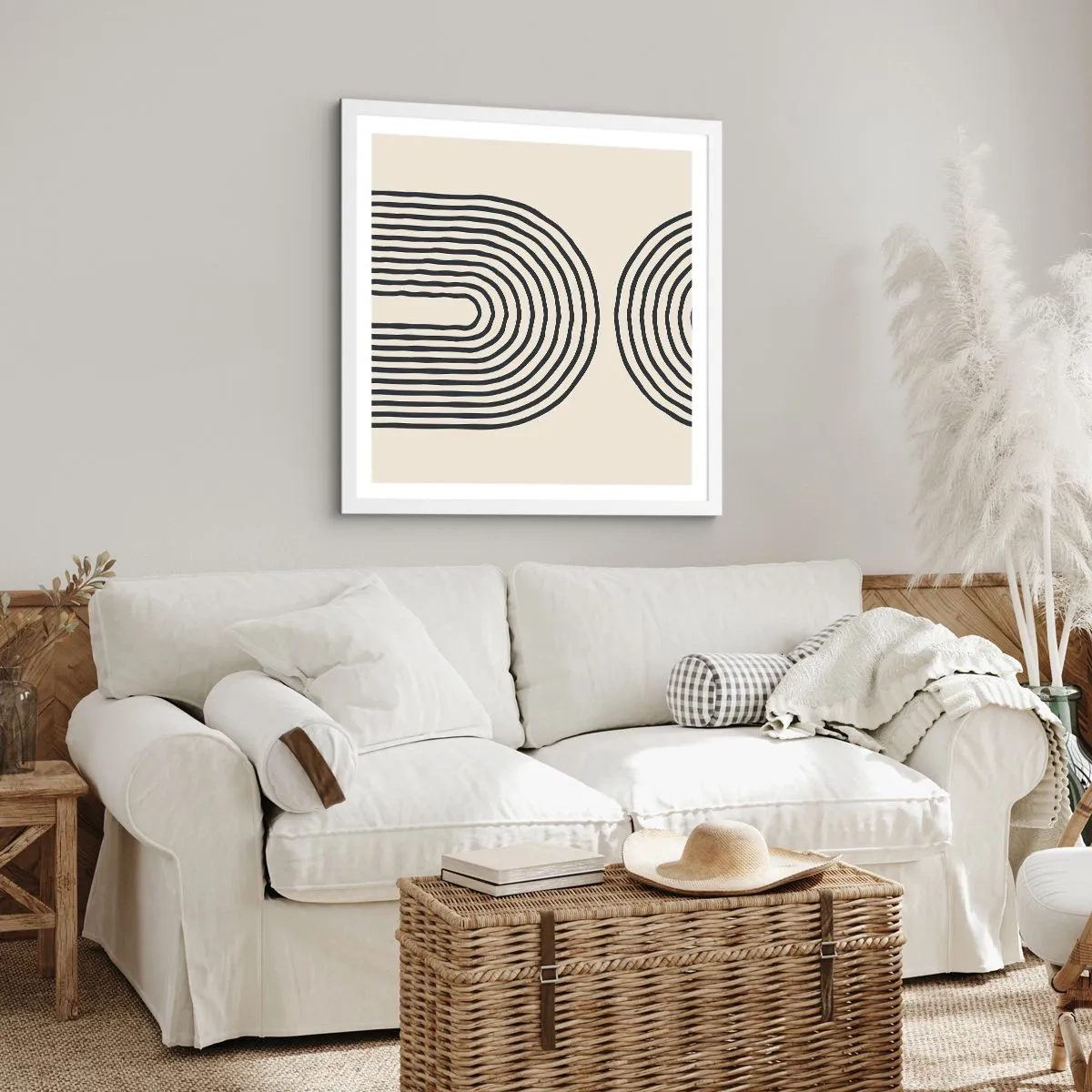 Poster in een witte lijst - In een ogenblik ... - 30x30 cm