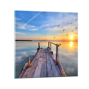 Schilderen op glas - Loop recht naar de zon - 50x50 cm