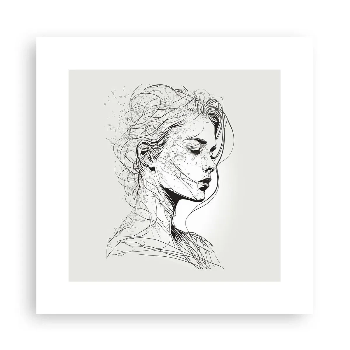 Poster - Portret in gedachten - 30x30 cm