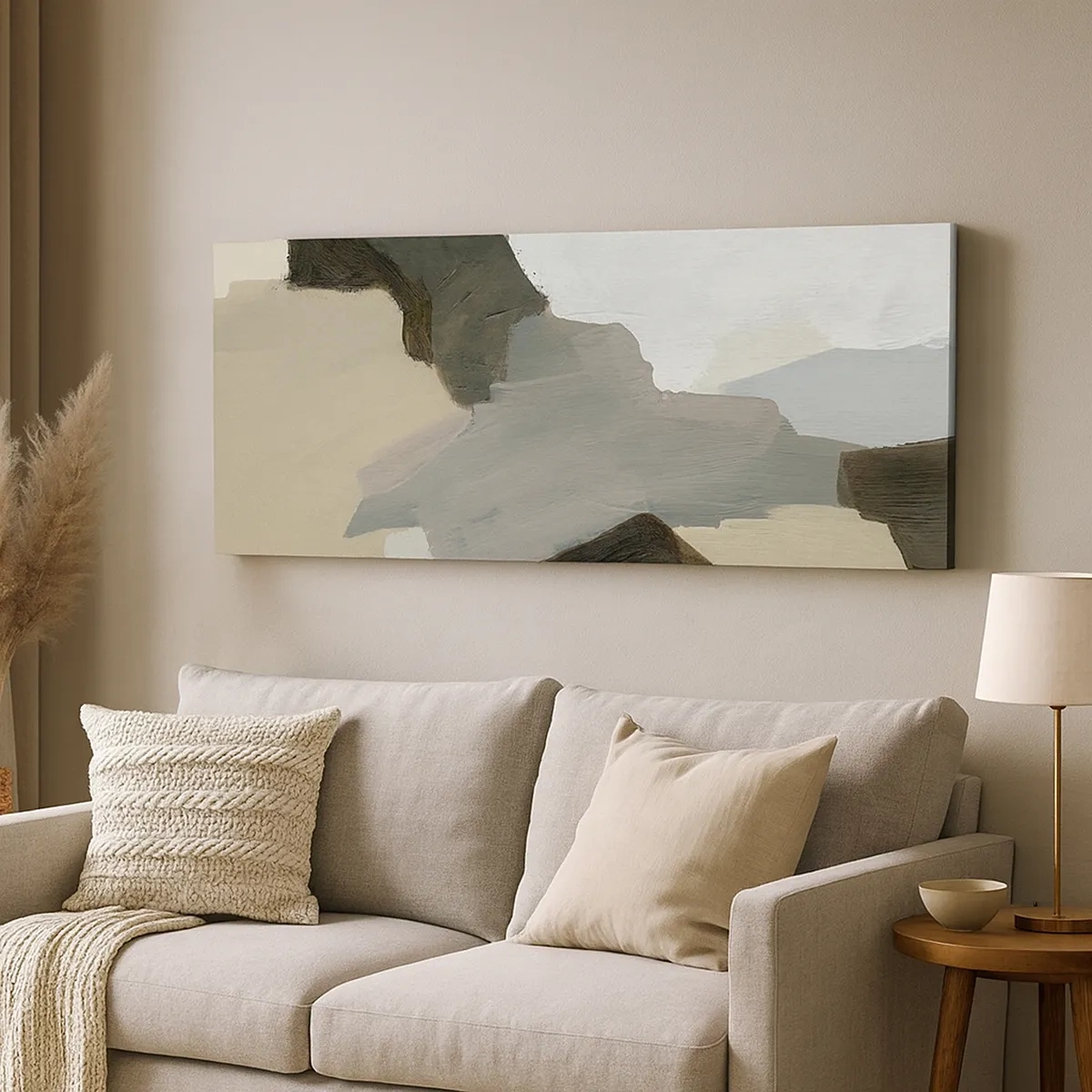 Schilderen op canvas - Abstractie: het kruispunt van grijs - 30x30 cm