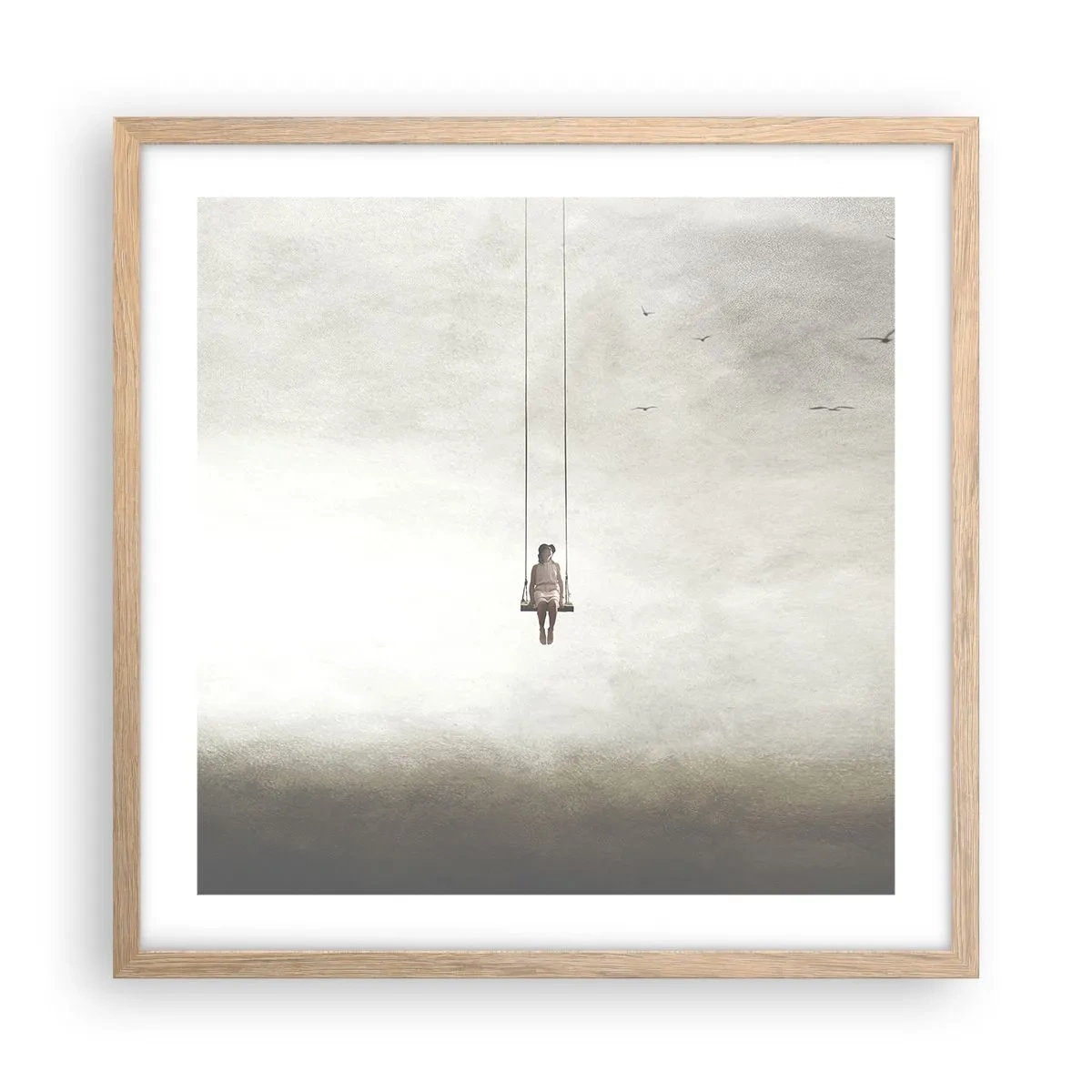 Een poster in een licht eiken lijst - Een kind in ons - 50x50 cm