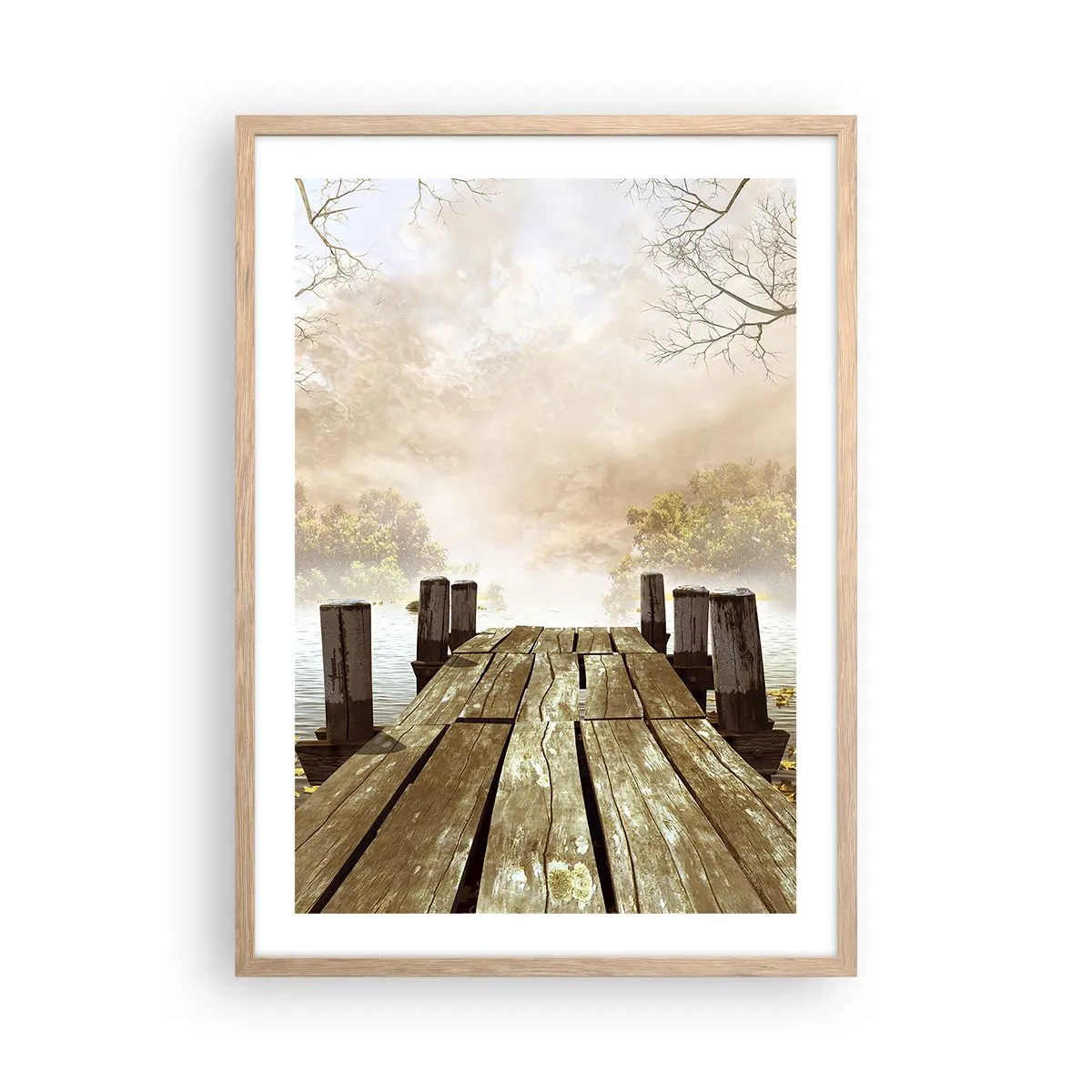 Een poster in een licht eiken lijst - Het milde verdriet van de herfst - 50x70 cm