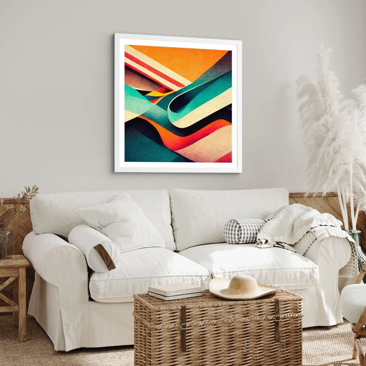 Poster in een witte lijst - Intensieve compositie - 60x60 cm