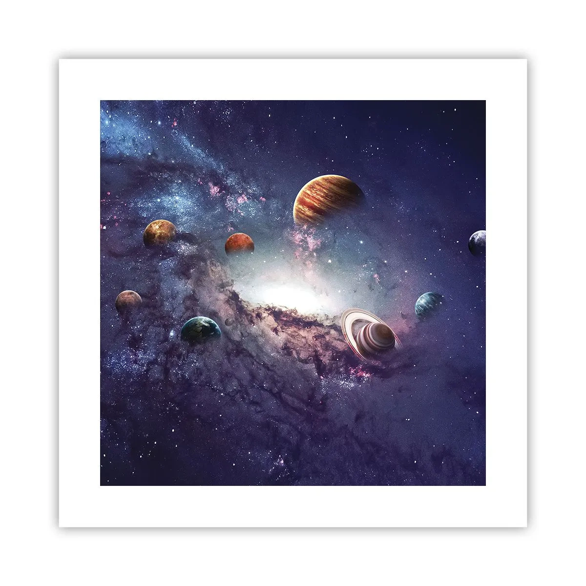 Poster - Zonne-dans systeem - 40x40 cm