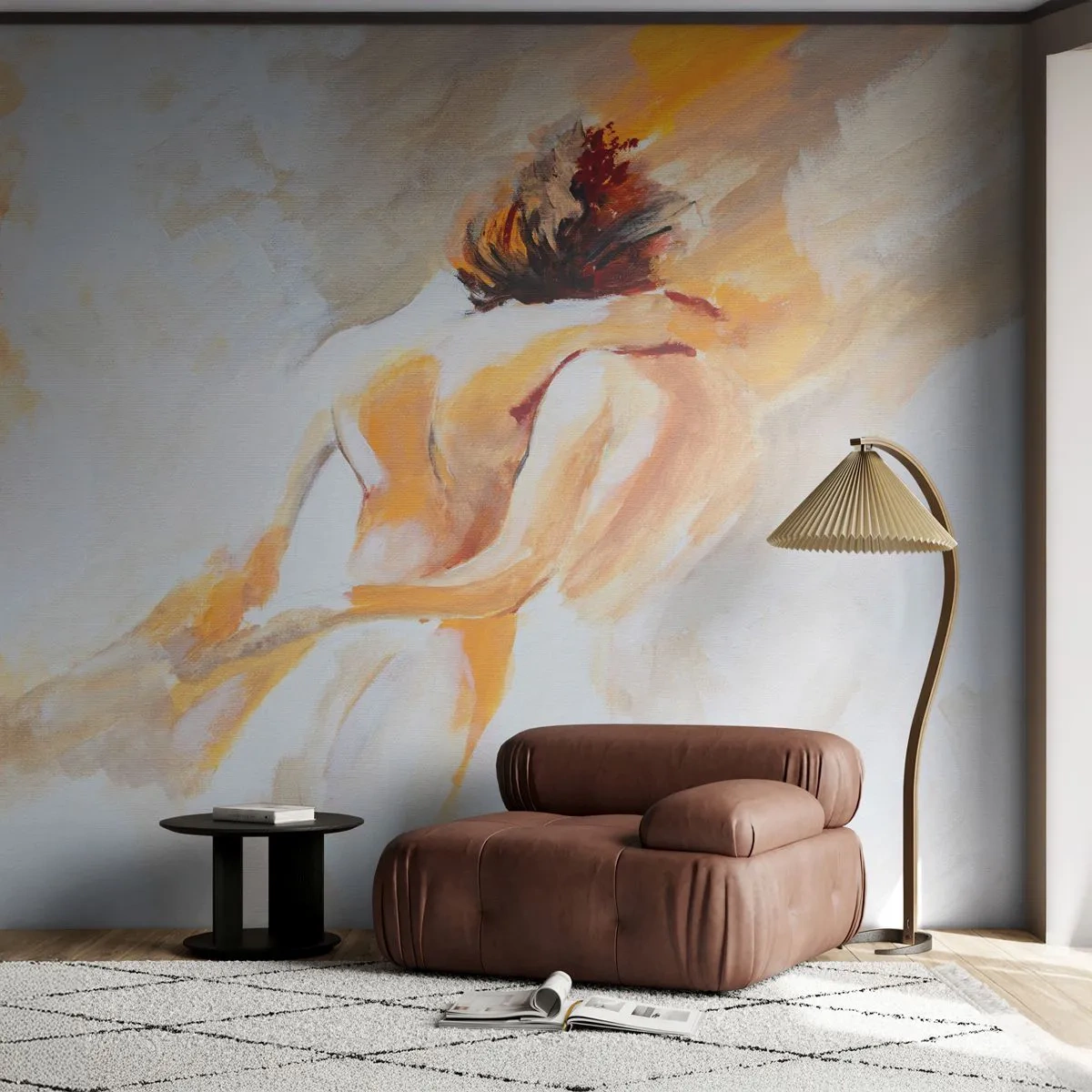 Fotobehang Premium Sand - In de lucht van nabijheid - Deel, Verliefd stel, Liefde - 250x175 cm