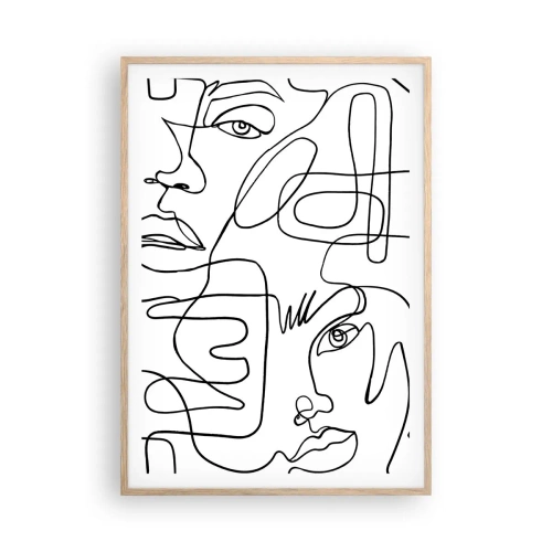 Een poster in een licht eiken lijst - In verwarde emoties - 70x100 cm