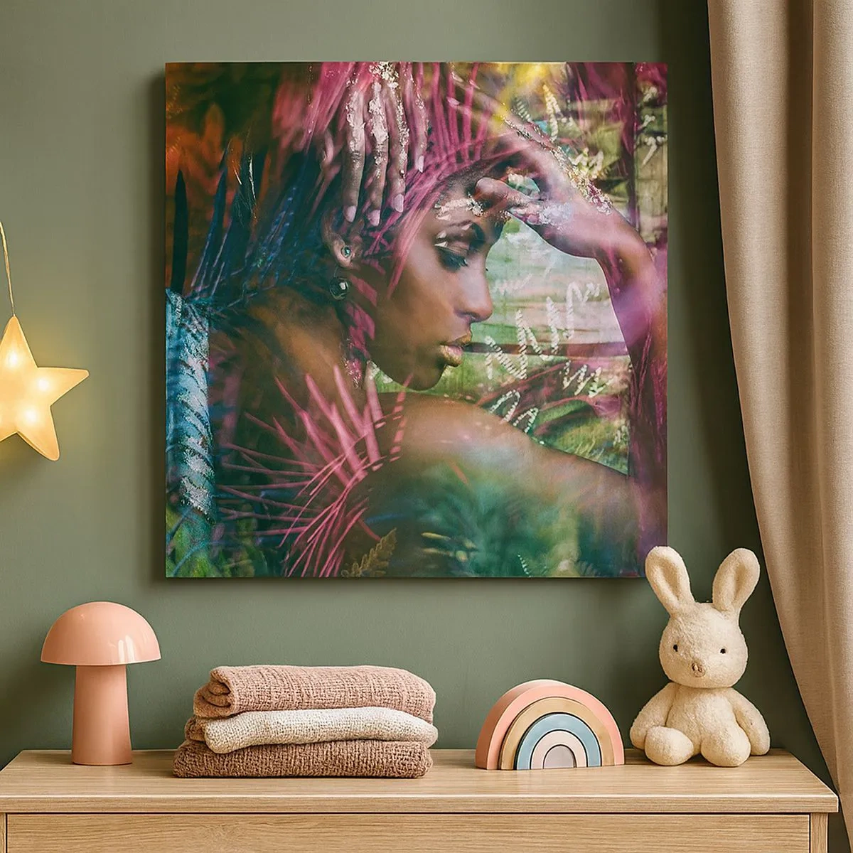 Schilderen op canvas - Moeder Natuur in de jungle - 30x30 cm