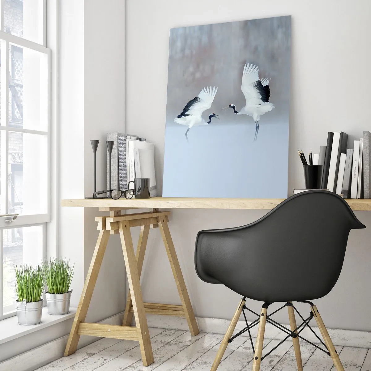 Schilderen op glas - Dans in de mist - 80x120 cm