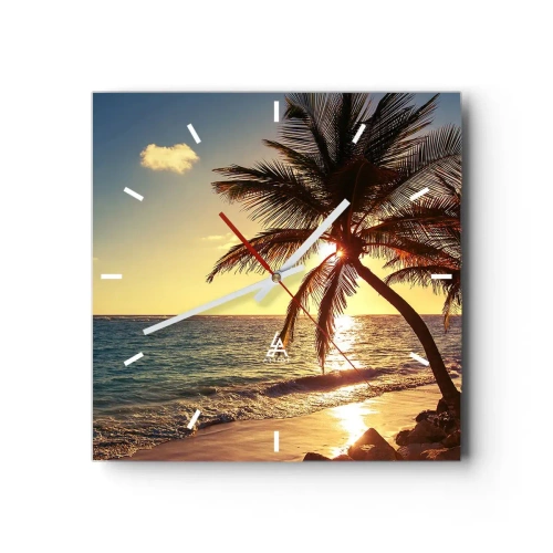 Wandklok - Klok - Zomer onder de palmbomen - 40x40 cm