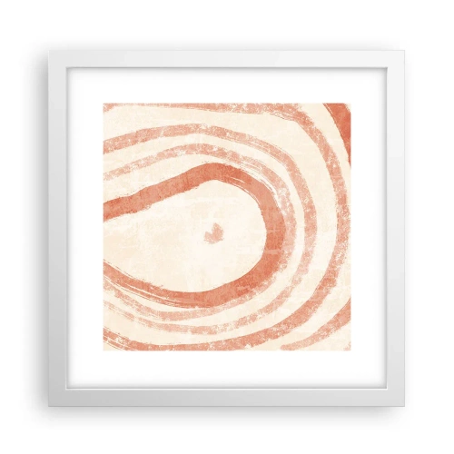 Poster in een witte lijst - Koraalcirkels – compositie - 30x30 cm