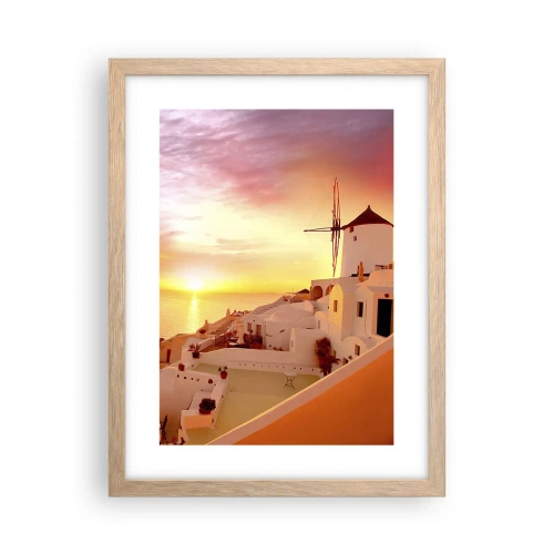 Een poster in een licht eiken lijst - Spreiden in wit en goud - 30x40 cm